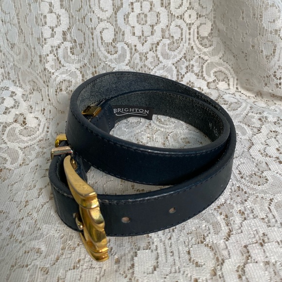 Vintage Brighton Leather Belt | Blue Leather Belt - Picture 6 of 6